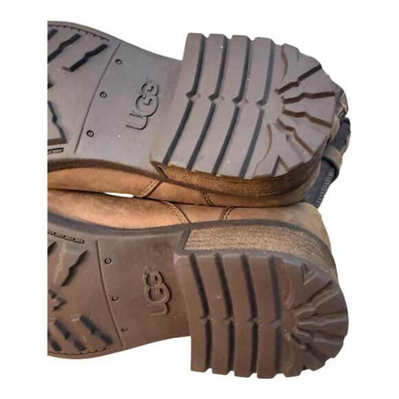 UGG Oregon Shearling Moto Buckle Stout Brown Boot Women size 7 - Picture 8 of 10